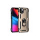  iPhone 13 Kılıf Sofya Yüzüklü Silikon Kapak - Gold