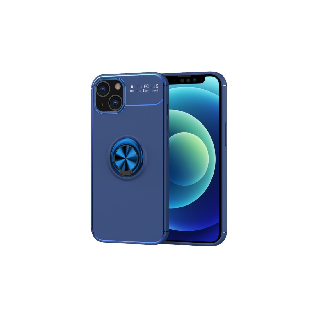 iPhone 13 Kılıf Range Yüzüklü Silikon - Mavi iPhone 13 Kılıf Range Yüzüklü Silikon - Mavi