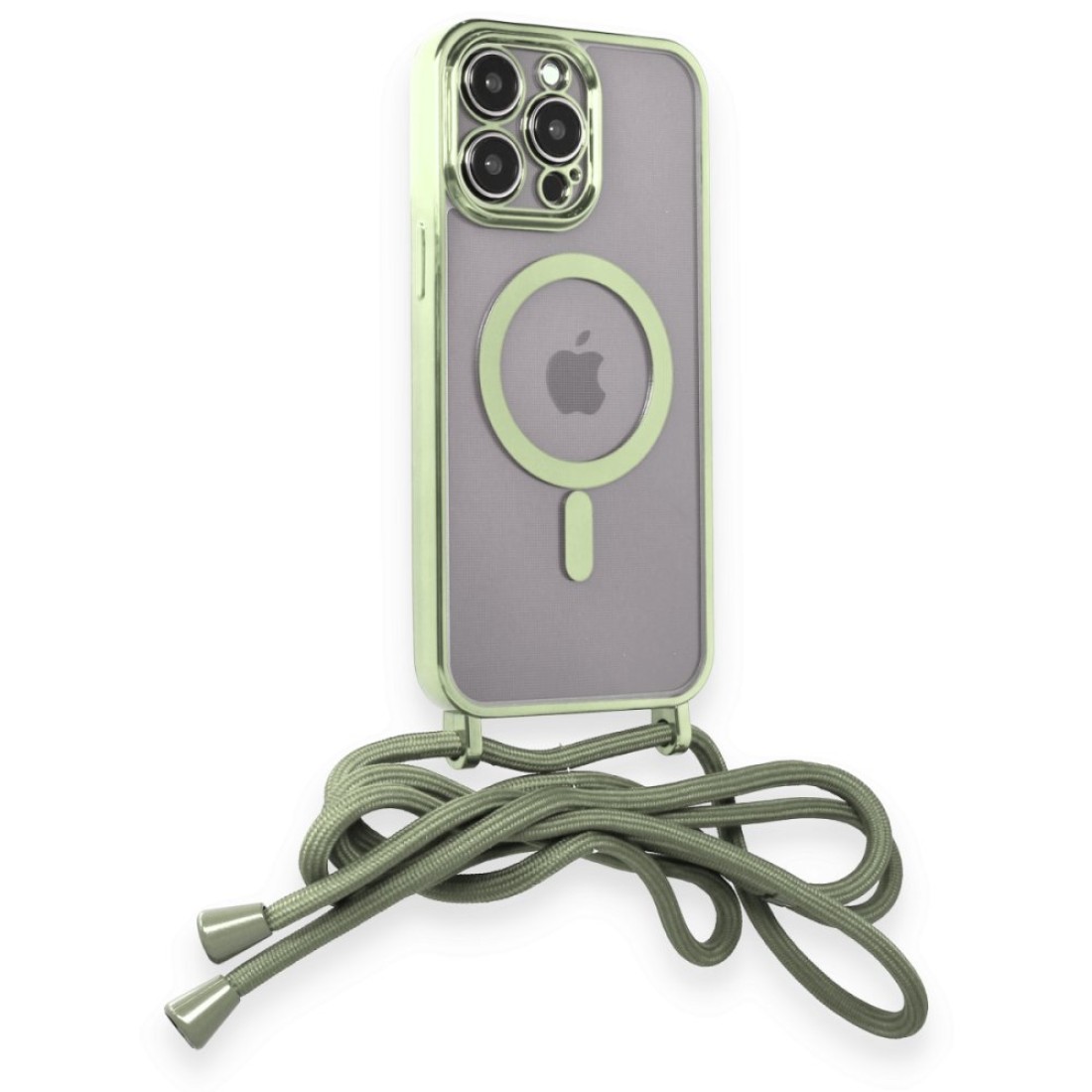  iPhone 12 Pro Kılıf Divo Lazer Askılı Magsafe Kapak - Koyu Yeşil