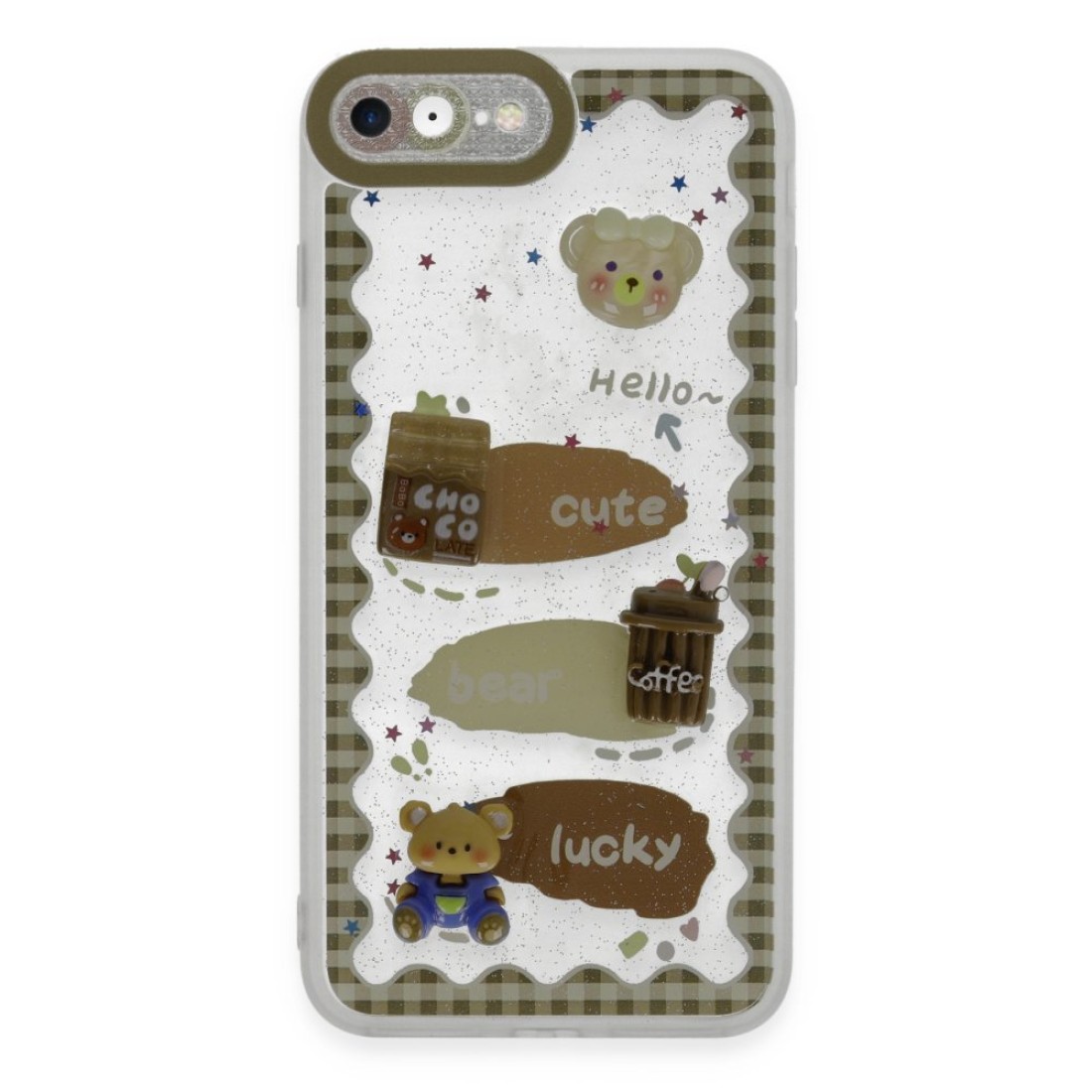  iPhone 7 Kılıf Sweet Desenli Silikon Kapak - Şeffaf