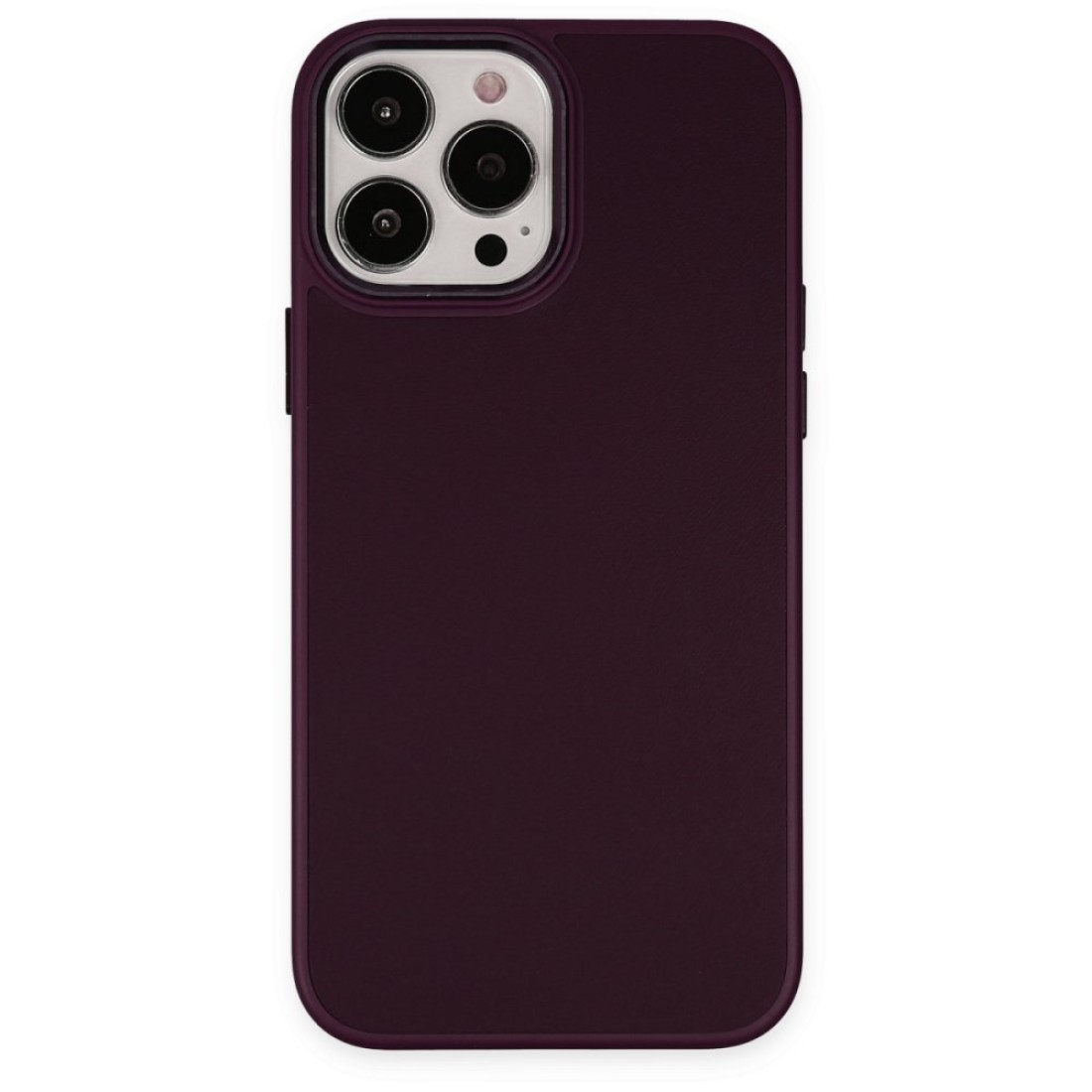  iPhone 13 Pro Max Kılıf Asya Deri Silikon - Mürdüm