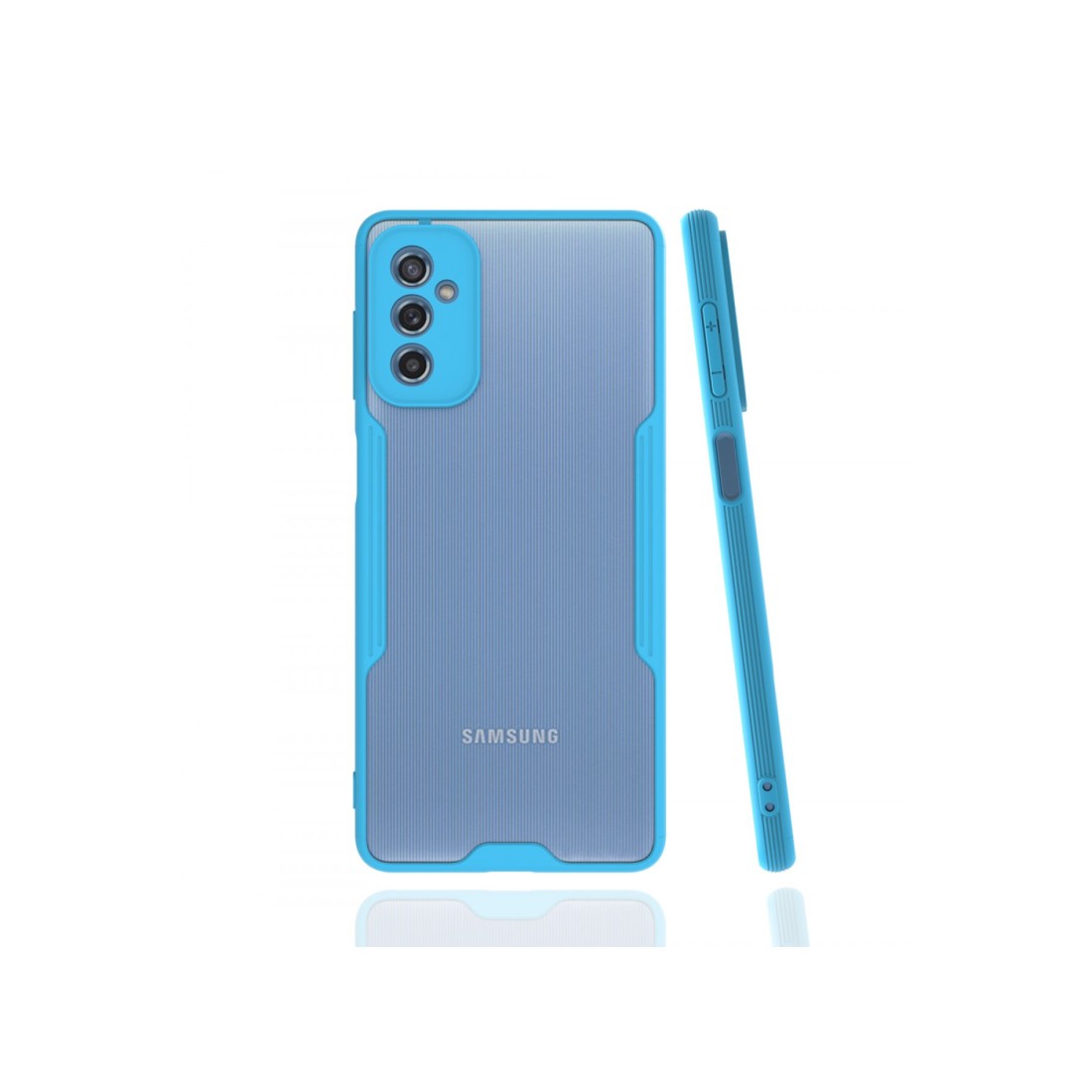  Samsung Galaxy M52 5G Kılıf Platin Silikon - Mavi