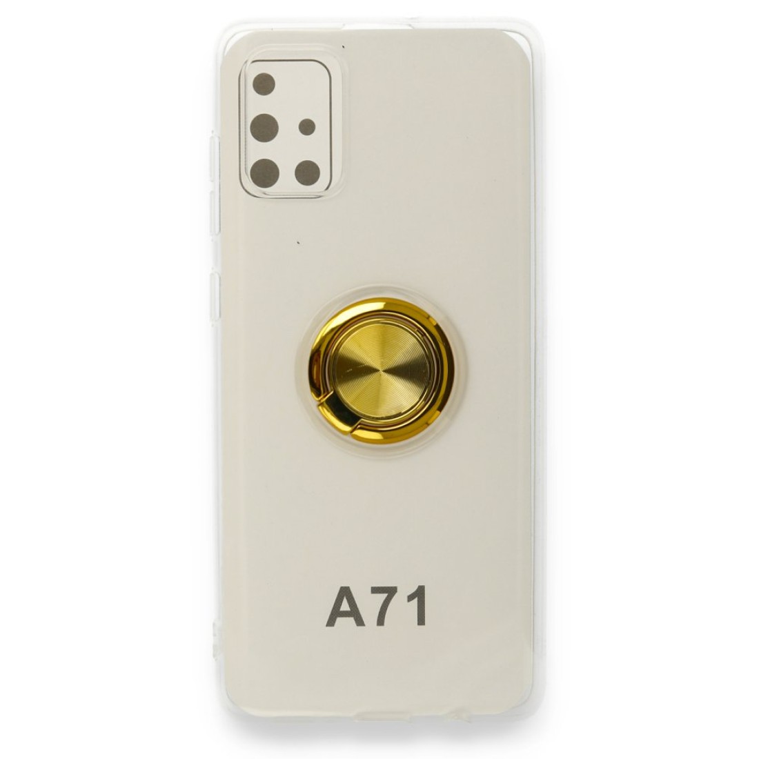 Samsung Galaxy A71 Kılıf Gros Yüzüklü Silikon - Gold