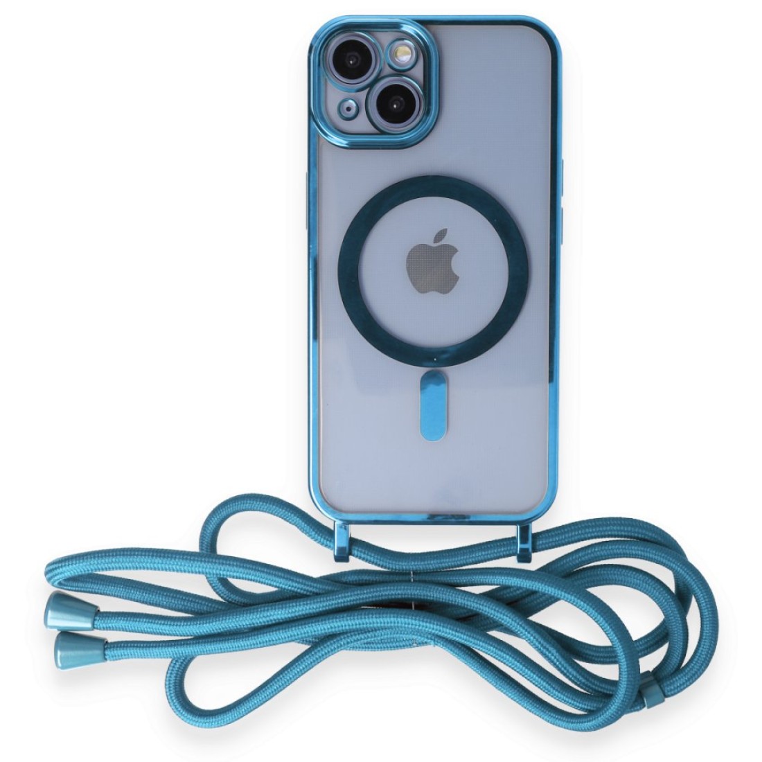  iPhone 13 Kılıf Divo Lazer Askılı Magsafe Kapak - Sierra Blue