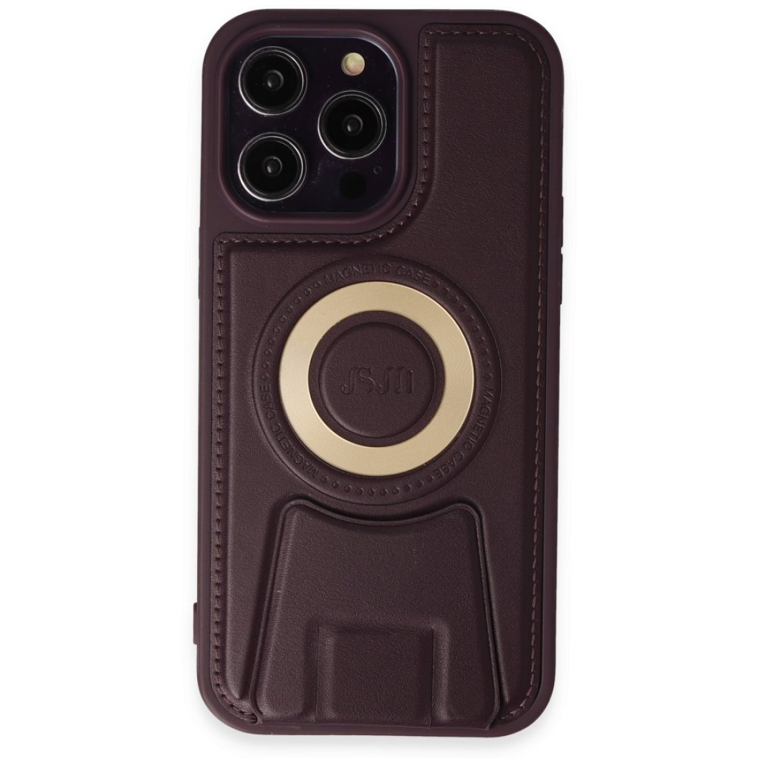  iPhone 14 Pro Max Kılıf Merkür Magneticsafe Standlı Kapak - Derin Mor