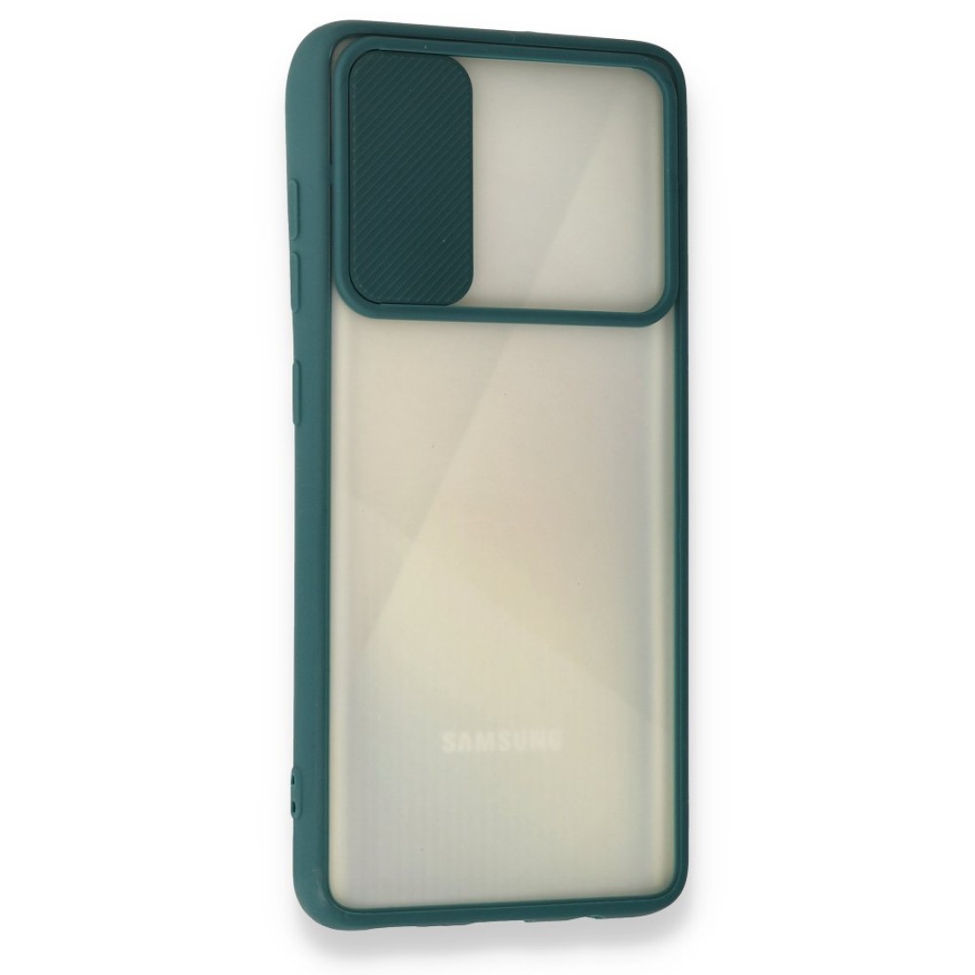  Samsung Galaxy A51 Kılıf Palm Buzlu Kamera Sürgülü Silikon - Yeşil