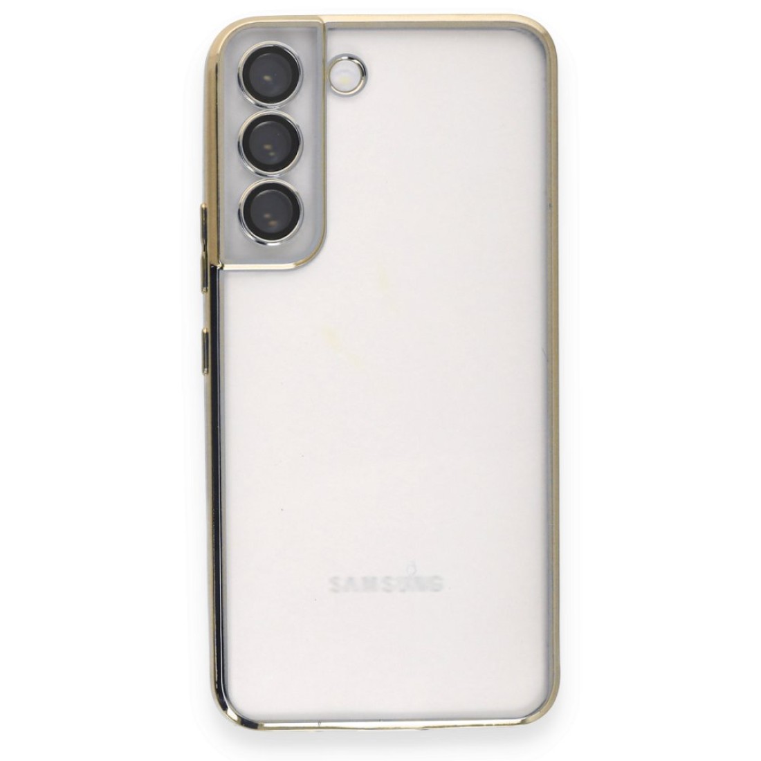 Samsung Galaxy S22 Kılıf Razer Lensli Silikon - Gold Samsung Galaxy S22 Kılıf Razer Lensli Silikon - Gold
