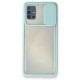 Samsung Galaxy A71 Kılıf Palm Buzlu Kamera Sürgülü Silikon - Turkuaz Samsung Galaxy A71 Kılıf Palm Buzlu Kamera Sürgülü Silikon - Turkuaz
