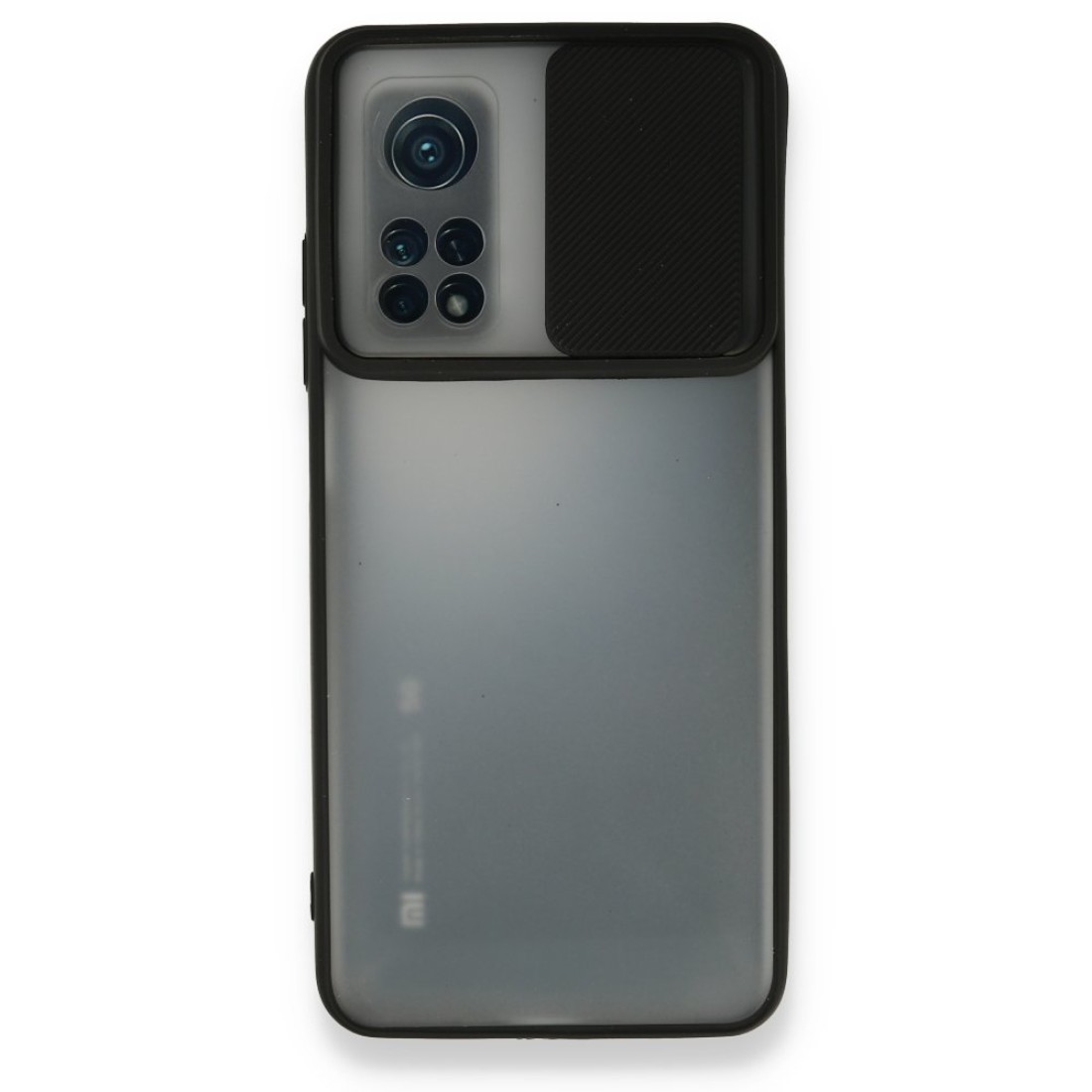 Xiaomi Mi 10T Pro Kılıf Palm Buzlu Kamera Sürgülü Silikon - Siyah