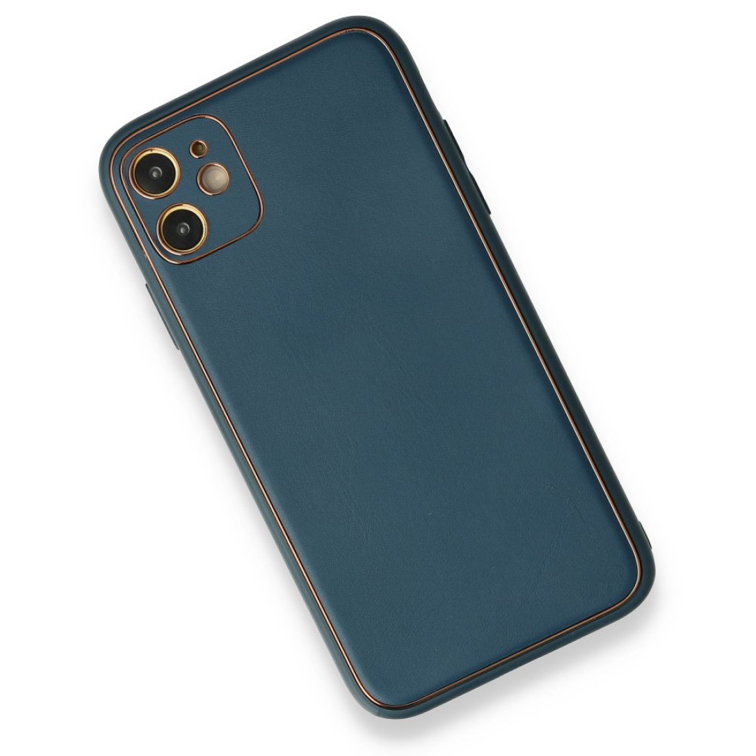  iPhone 12 Kılıf Coco Deri Silikon Kapak - Mavi
