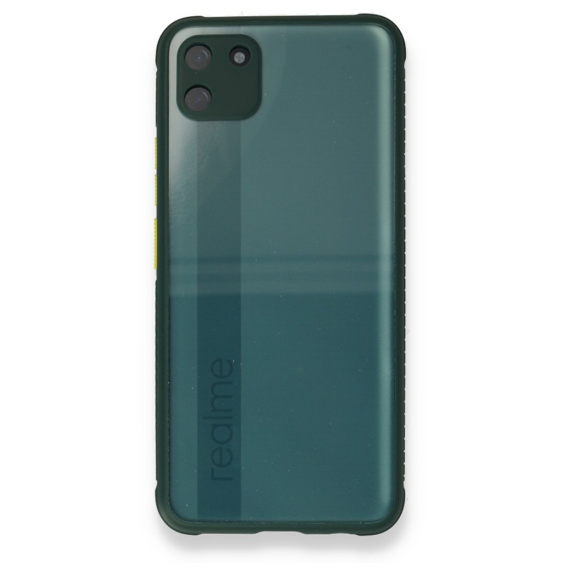  Realme C11 Kılıf Miami Şeffaf Silikon - Koyu Yeşil