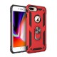  iPhone 7 Plus Kılıf Sofya Yüzüklü Silikon Kapak - Kırmızı