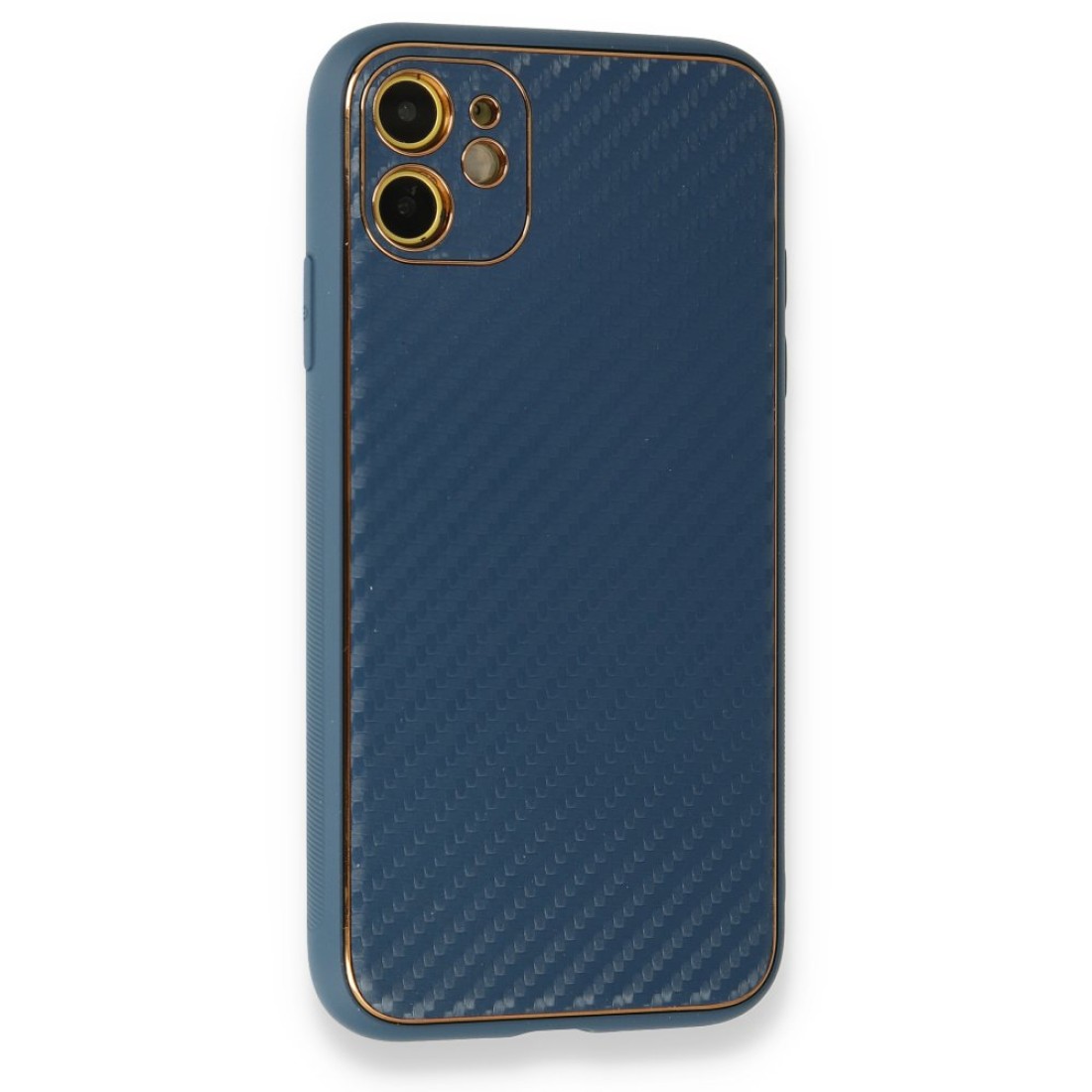 iPhone 12 Kılıf Coco Karbon Silikon - Mavi iPhone 12 Kılıf Coco Karbon Silikon - Mavi