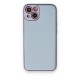  iPhone 14 Plus Kılıf Coco Deri Silikon Kapak - Sky Blue