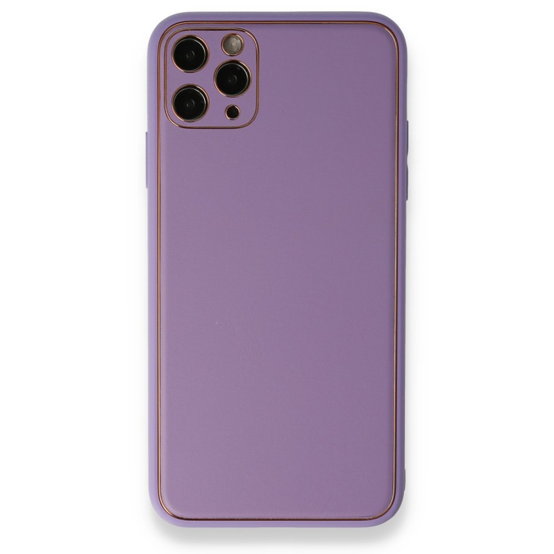  iPhone 11 Pro Kılıf Coco Deri Silikon Kapak - Lila