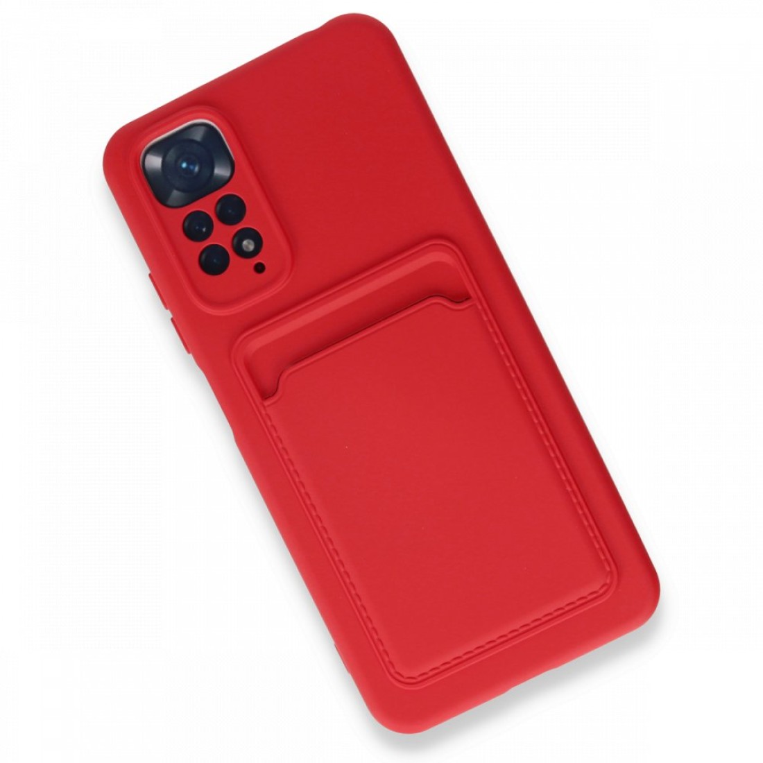  Xiaomi Redmi Note 11 Kılıf Kelvin Kartvizitli Silikon - Kırmızı