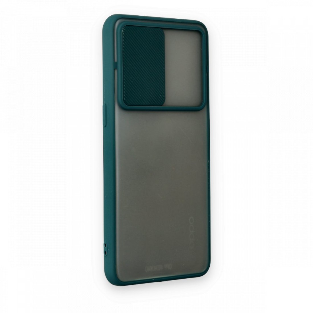 Oppo Reno 6 Kılıf Palm Buzlu Kamera Sürgülü Silikon - Yeşil Oppo Reno 6 Kılıf Palm Buzlu Kamera Sürgülü Silikon - Yeşil