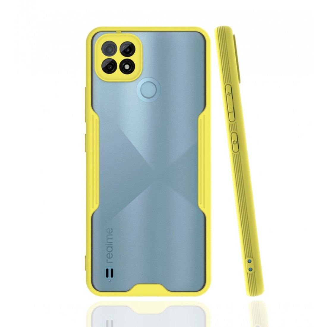  Realme C21 Kılıf Platin Silikon - Sarı