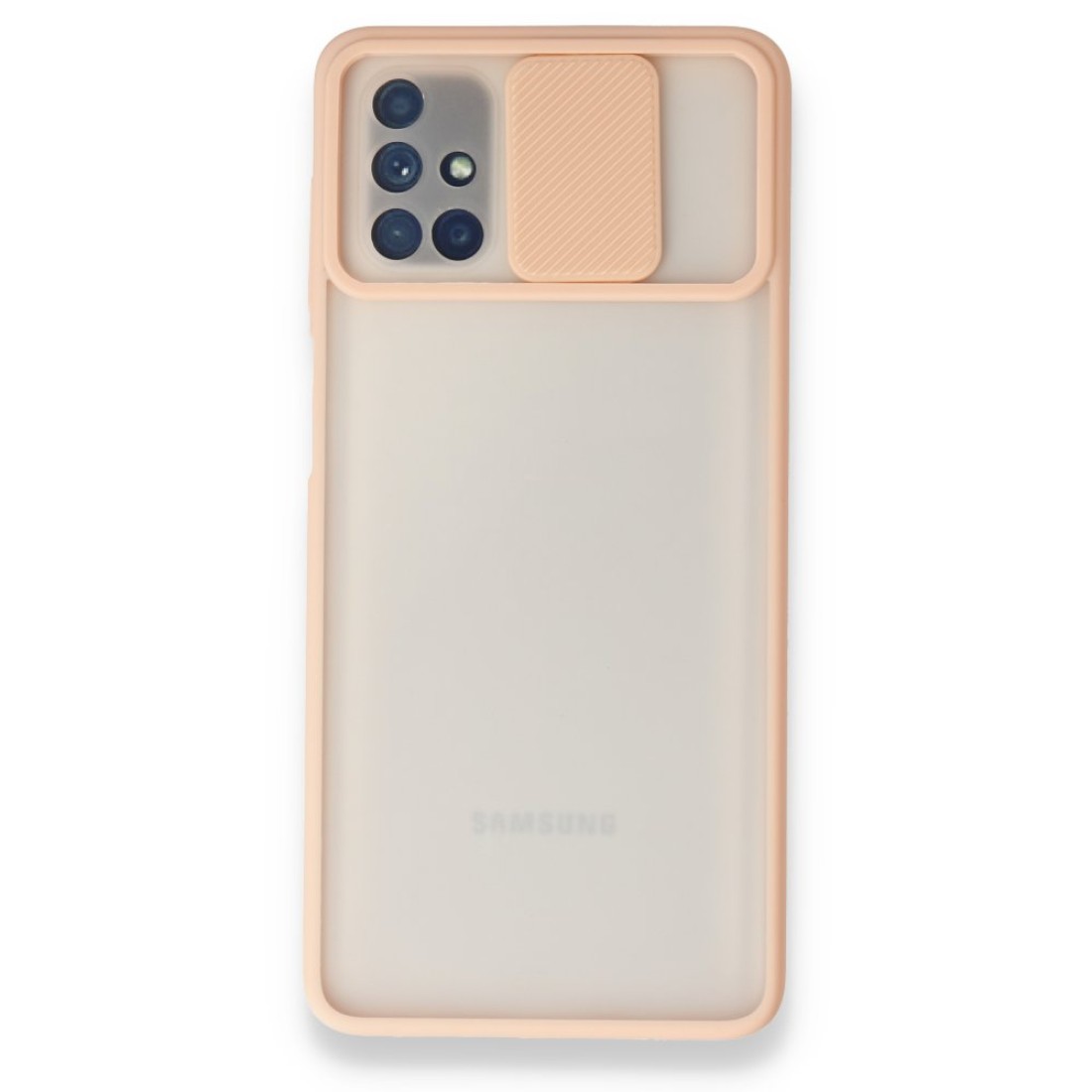  Samsung Galaxy M51 Kılıf Palm Buzlu Kamera Sürgülü Silikon - Pembe