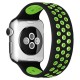  Apple Watch 38mm Ayarlı Delikli Silikon Kordon - Siyah-Yeşil