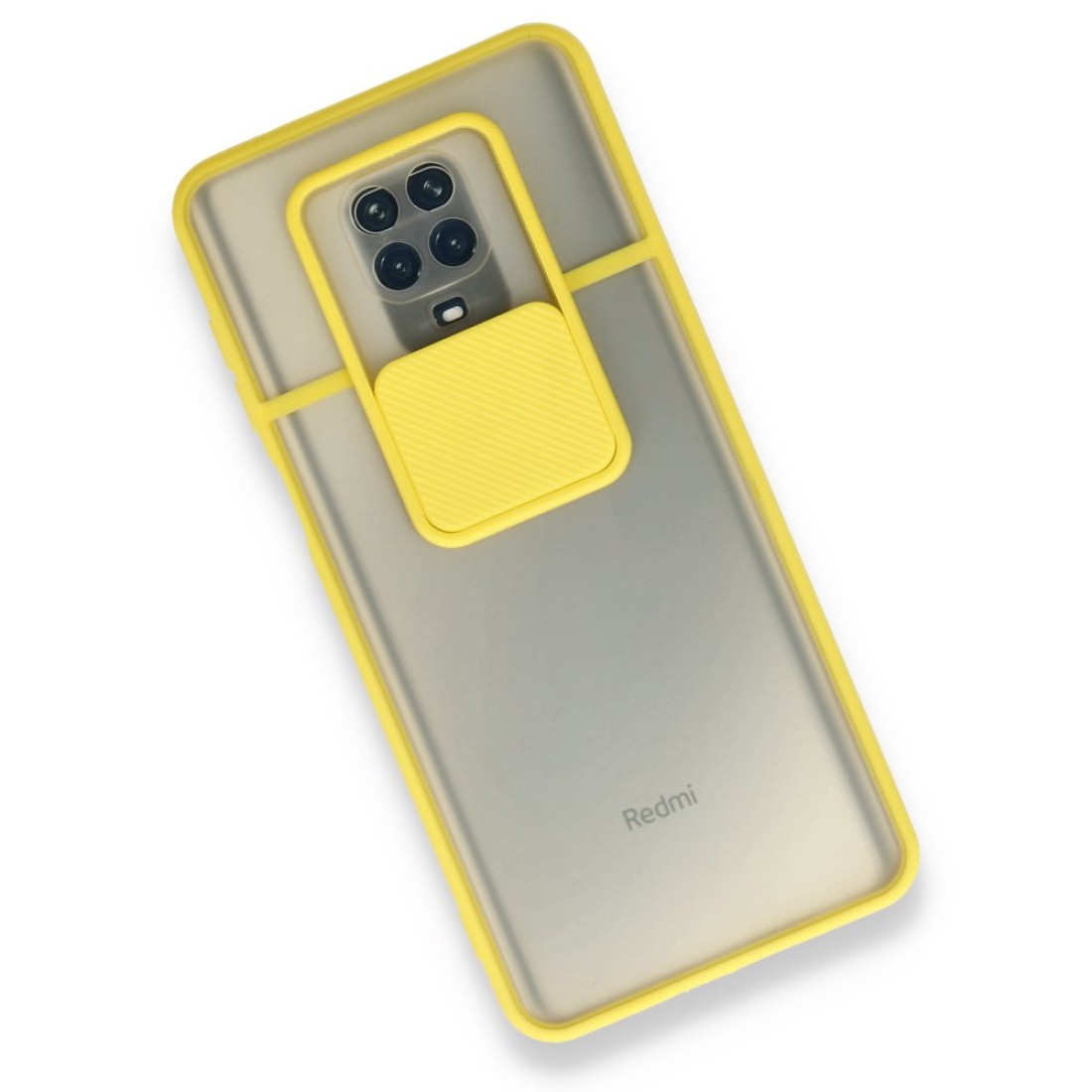 Xiaomi Redmi Note 9S Kılıf Palm Buzlu Kamera Sürgülü Silikon - Sarı Xiaomi Redmi Note 9S Kılıf Palm Buzlu Kamera Sürgülü Silikon - Sarı