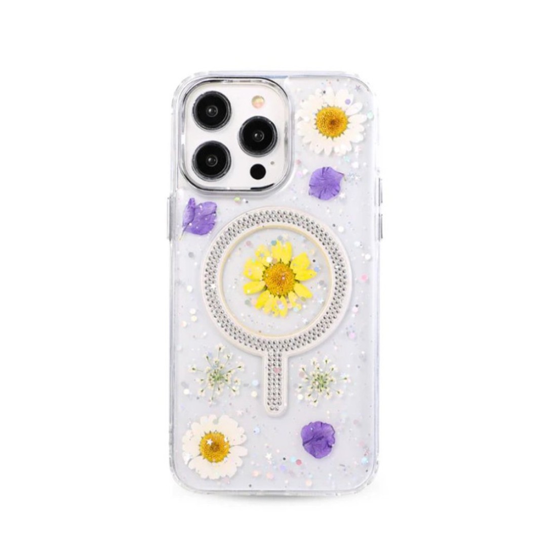  iPhone 14 Pro Flower Magsafe Kapak - Sarı