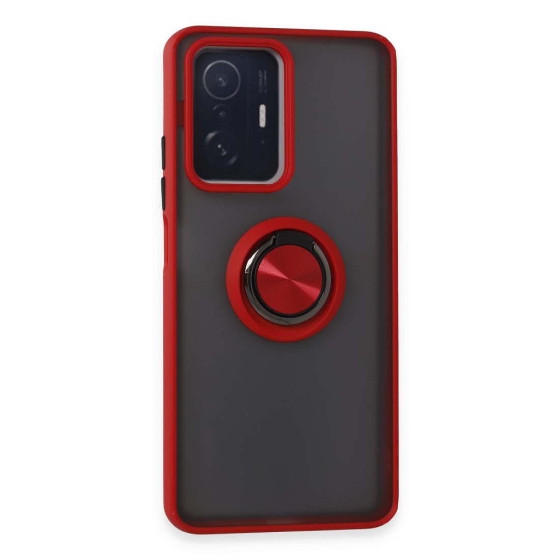  Xiaomi Mi 11T Kılıf Montreal Yüzüklü Silikon Kapak - Kırmızı