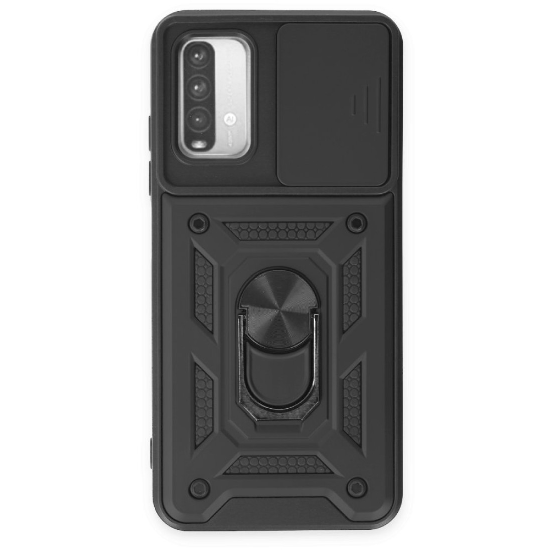  Xiaomi Redmi 9T Kılıf Pars Lens Yüzüklü Silikon - Siyah