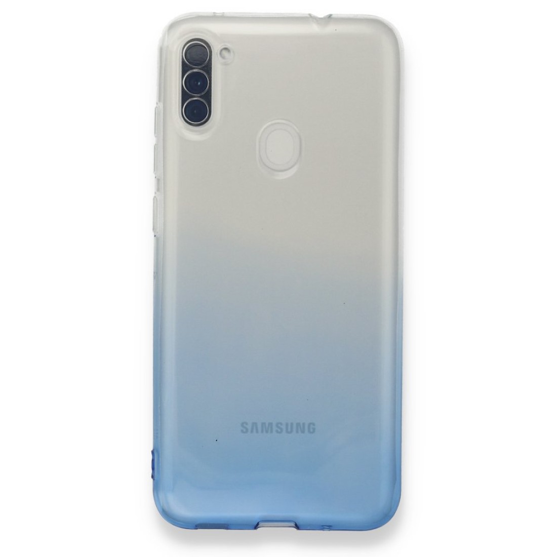  Samsung Galaxy M11 Kılıf Lüx Çift Renkli Silikon - Mavi