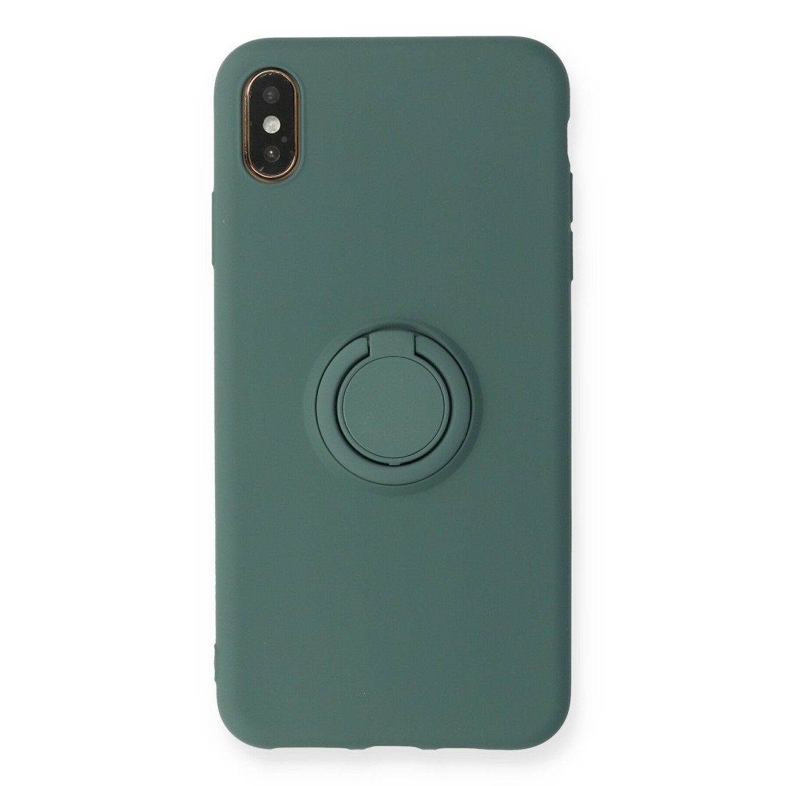  iPhone XS Max Kılıf Viktor Yüzüklü Silikon - Koyu Yeşil