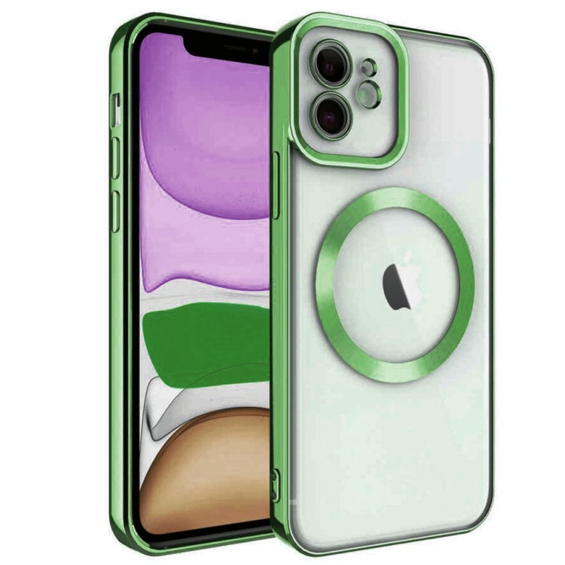  iPhone 12 Kılıf Kross Magneticsafe Kapak - Koyu Yeşil
