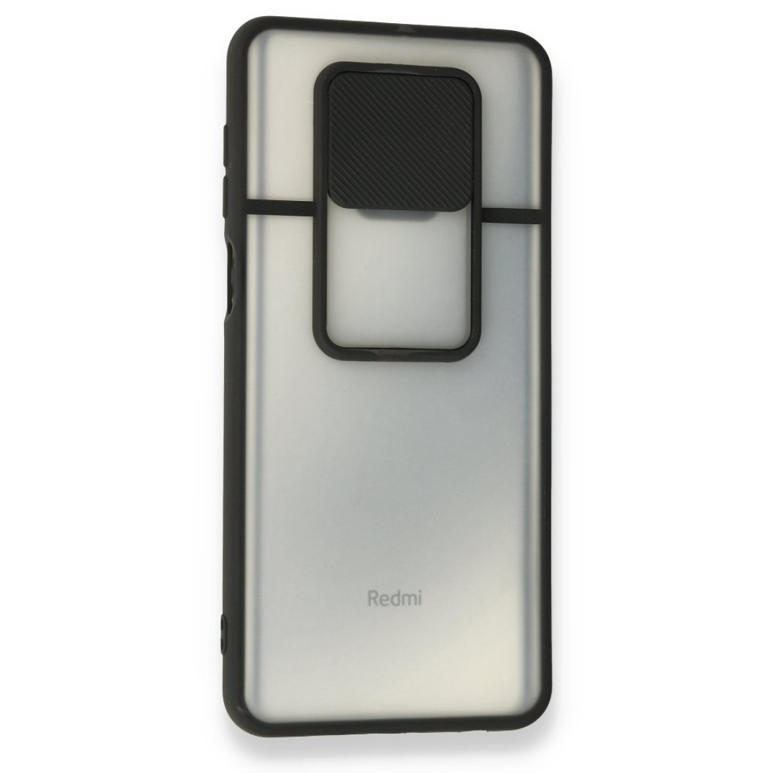  Xiaomi Redmi Note 9S Kılıf Palm Buzlu Kamera Sürgülü Silikon - Siyah