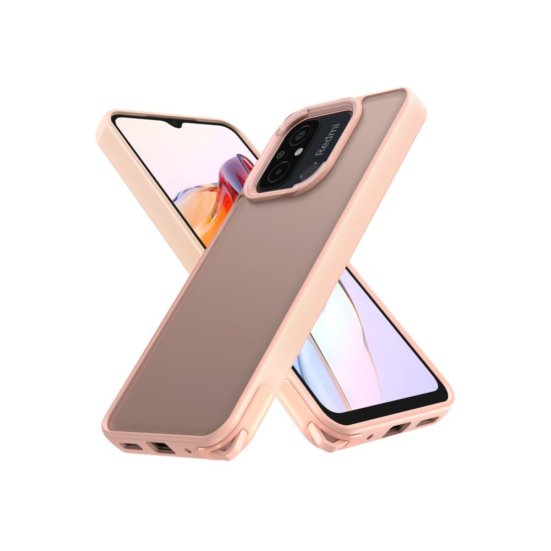  Xiaomi Redmi 12C Kılıf Elegant Kapak - Pudra