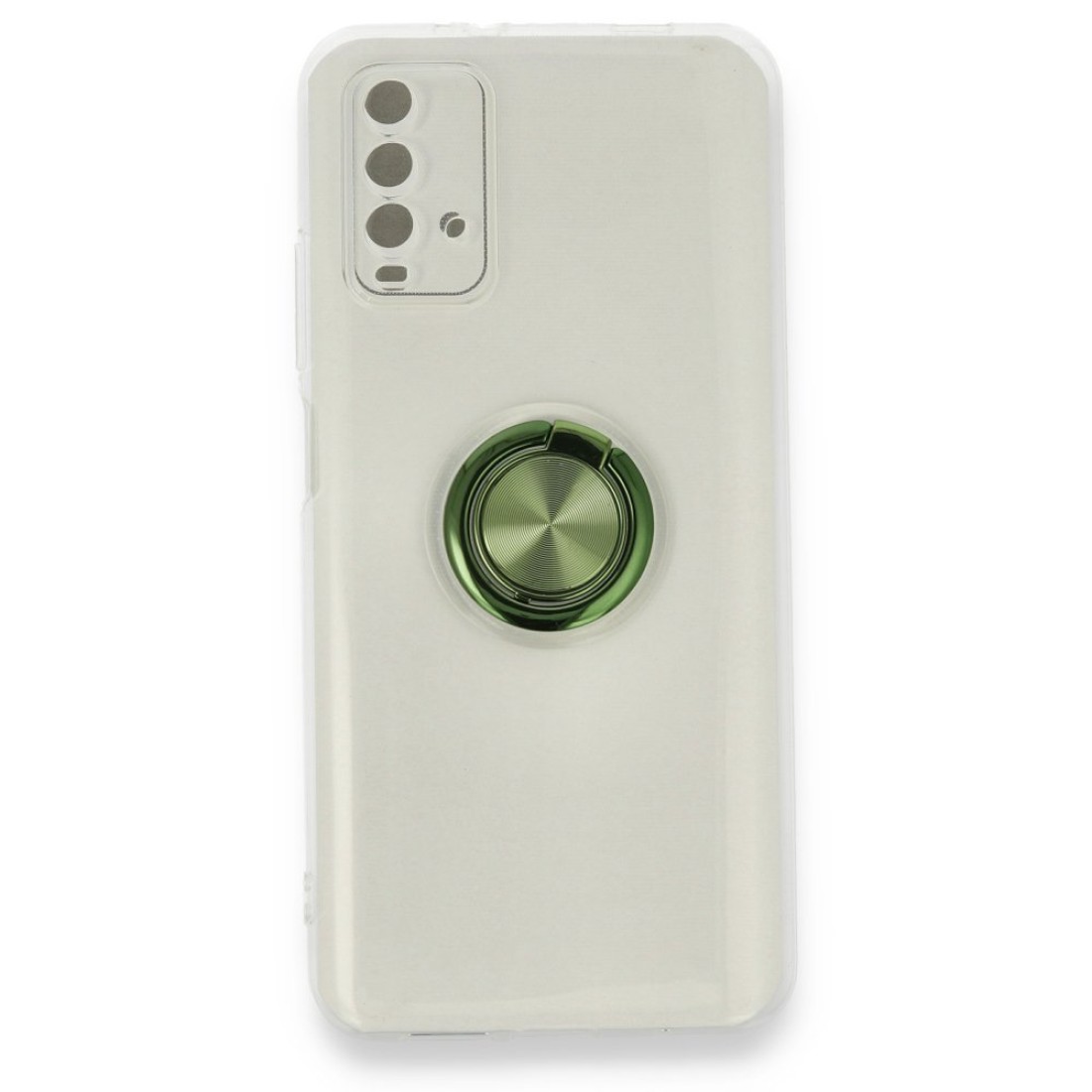  Xiaomi Redmi 9T Kılıf Gros Yüzüklü Silikon - Yeşil