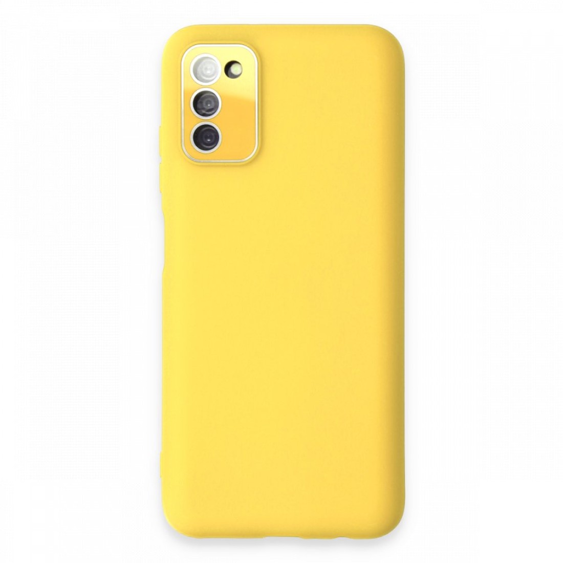  Samsung Galaxy A03S Kılıf Lansman Glass Kapak - Sarı