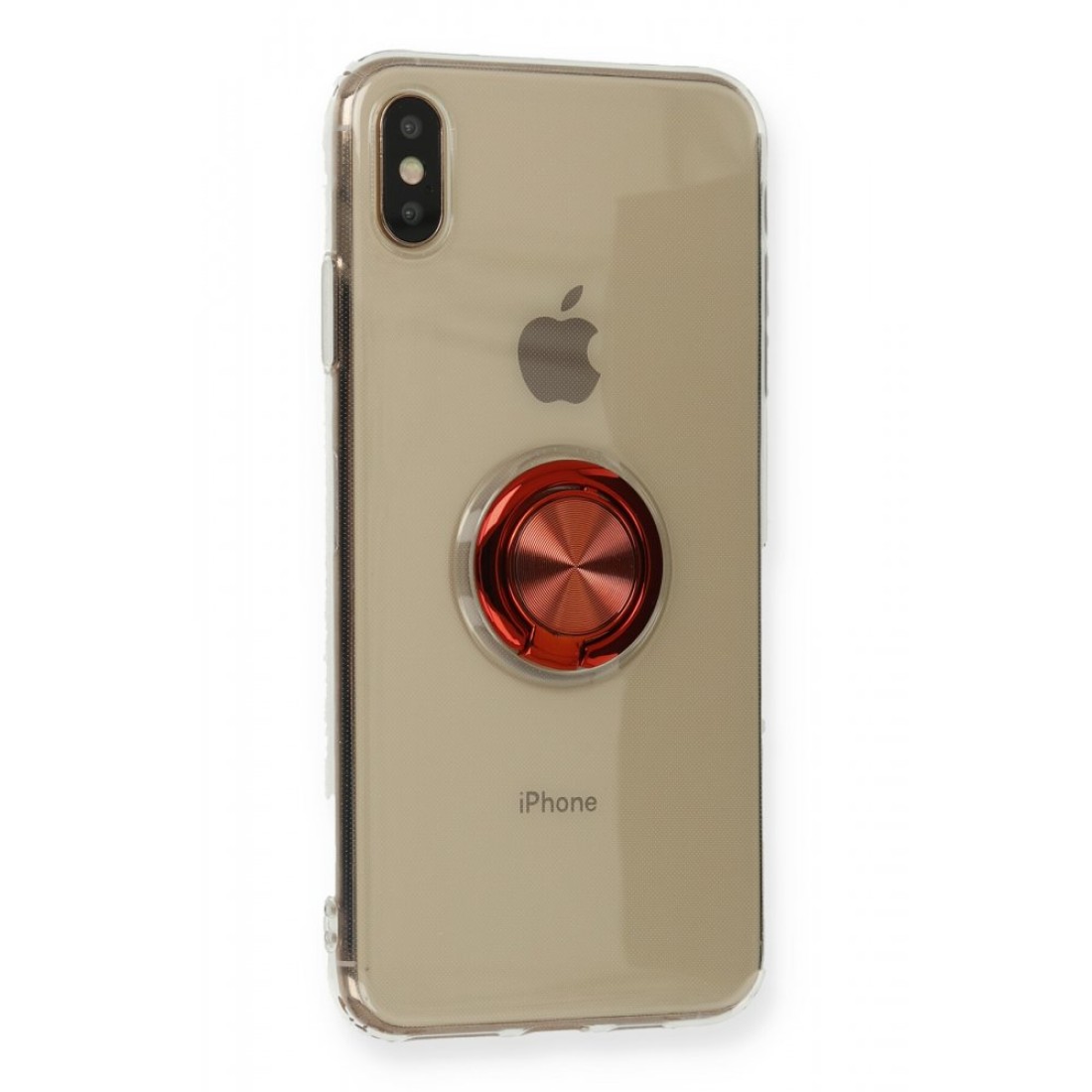  iPhone XS Max Kılıf Gros Yüzüklü Silikon - Kırmızı