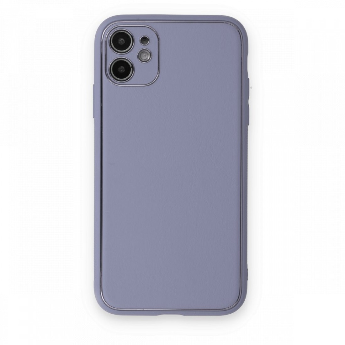  iPhone 12 Kılıf Coco Deri Silikon Kapak - Açık Lila