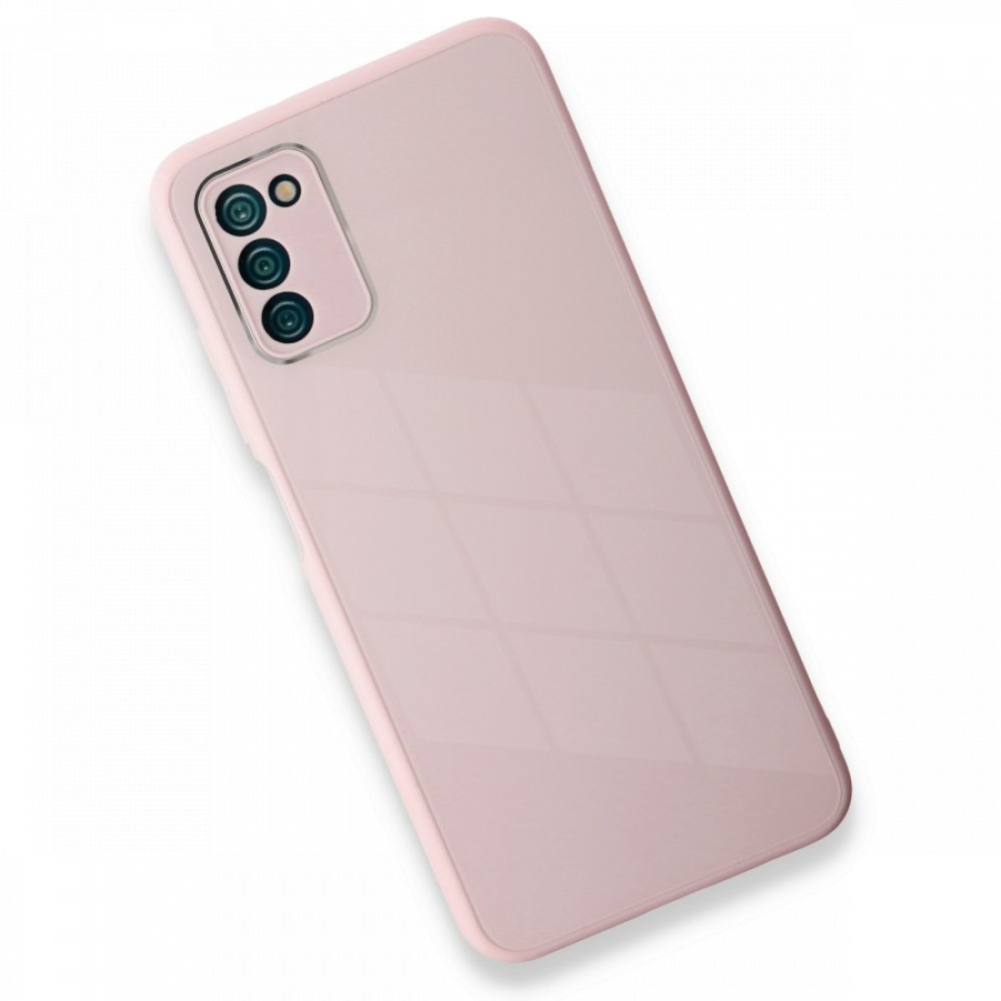  Samsung Galaxy A03S Kılıf Glass Kapak - Pembe