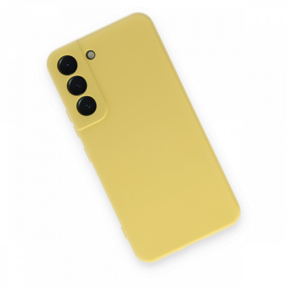  Samsung Galaxy S22 Kılıf Nano içi Kadife Silikon - Sarı