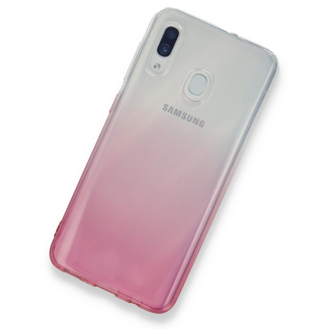  Samsung Galaxy A20 Kılıf Lüx Çift Renkli Silikon - Pembe