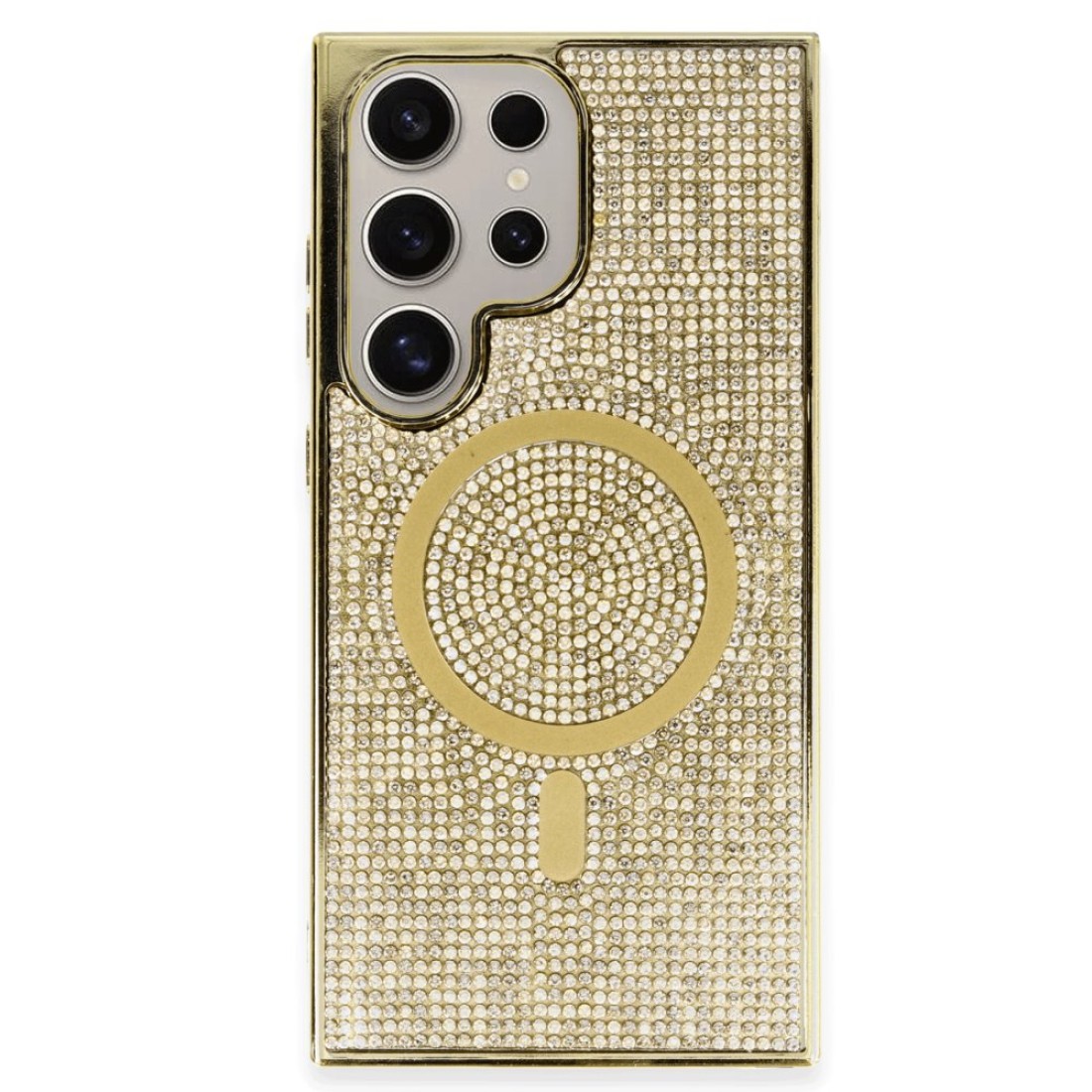  Samsung Galaxy S23 Ultra Kılıf Diamond Magsafe Kapak - Gold