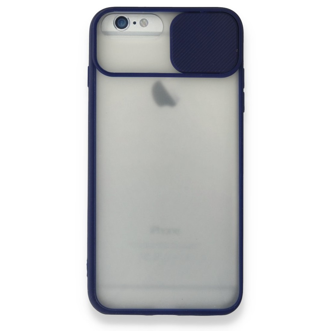  iPhone 6 Kılıf Palm Buzlu Kamera Sürgülü Silikon - Lacivert