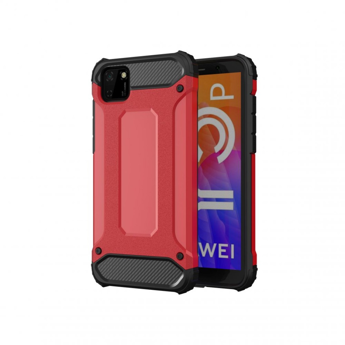  Huawei Y5P Kılıf Tank Silikon Kapak - Kırmızı