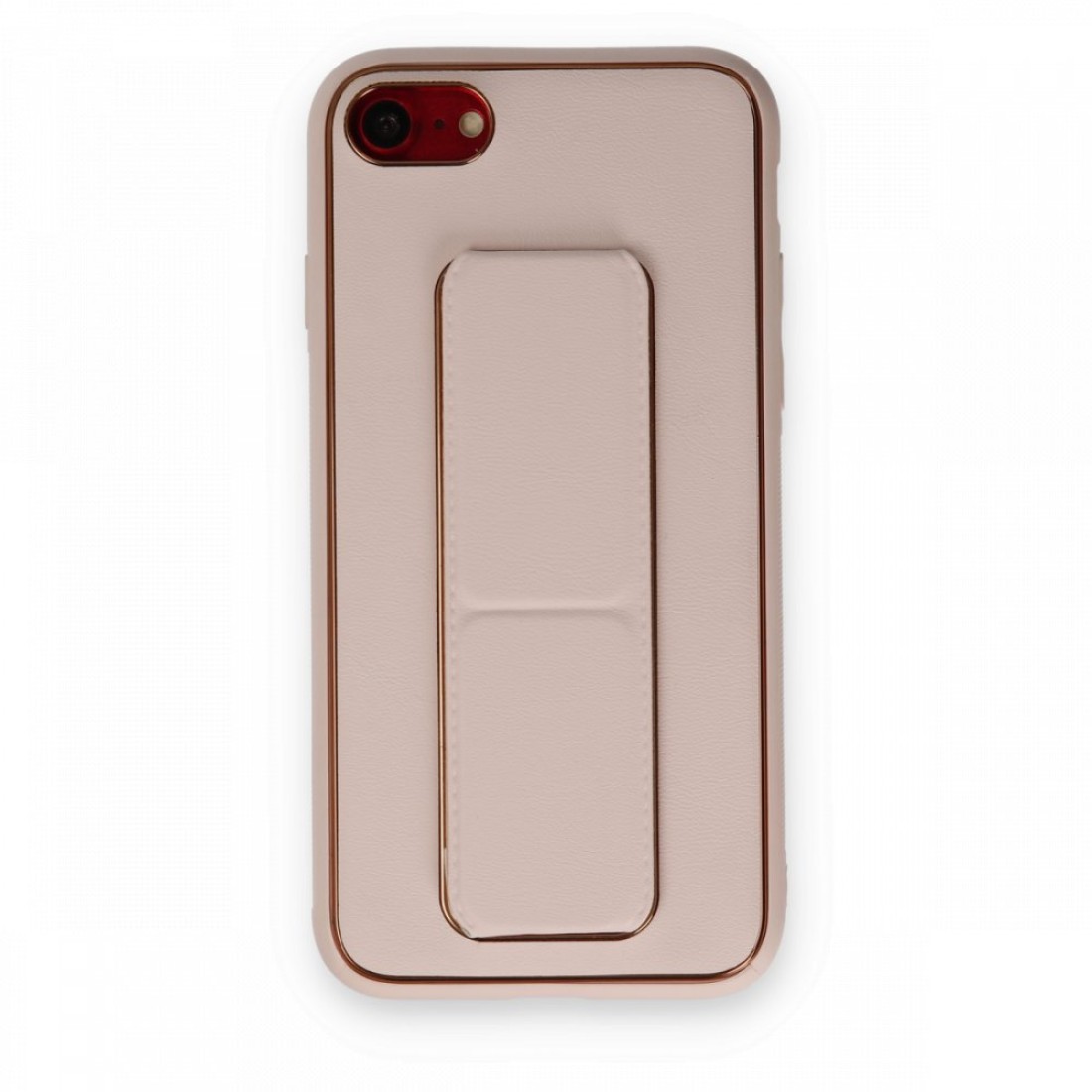  iPhone 7 Kılıf Coco Deri Standlı Kapak - Pudra