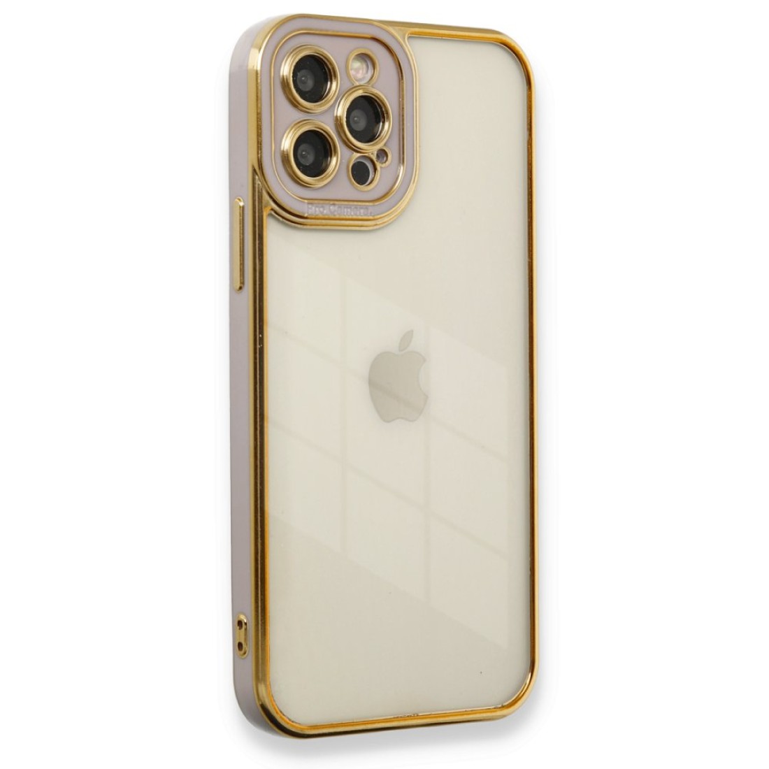  iPhone 12 Pro Kılıf Liva Lens Silikon - Lila