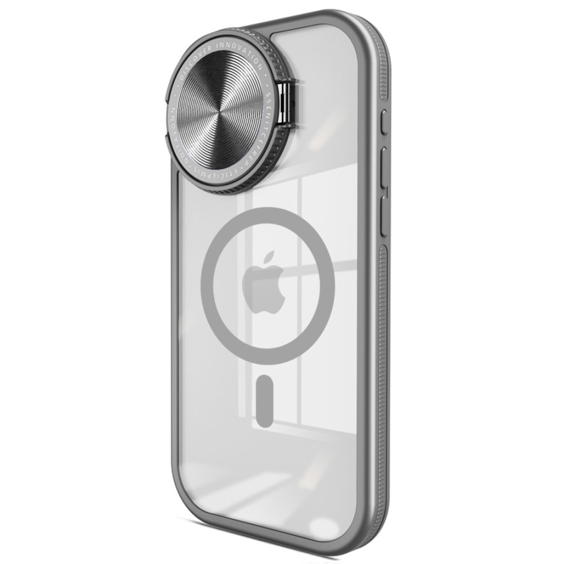  iPhone 15 Pro Max Kılıf Teleskop Lens Magsafe Silikon Kapak - Titan Gri
