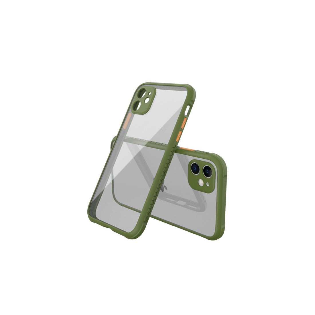  iPhone 12 Mini Kılıf Miami Şeffaf Silikon - Koyu Yeşil