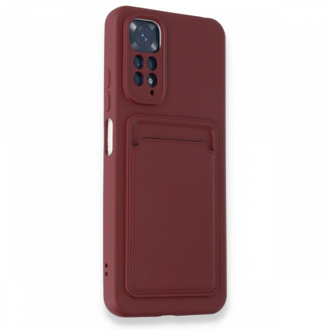  Xiaomi Redmi Note 11 Kılıf Kelvin Kartvizitli Silikon - Bordo