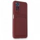  Xiaomi Redmi Note 11 Kılıf Kelvin Kartvizitli Silikon - Bordo