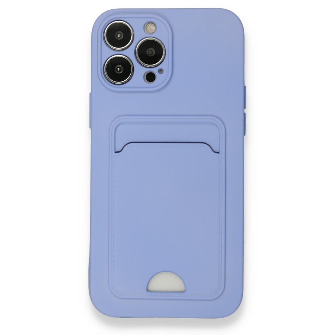  iPhone 13 Pro Max Kılıf Kelvin Kartvizitli Silikon - Lila